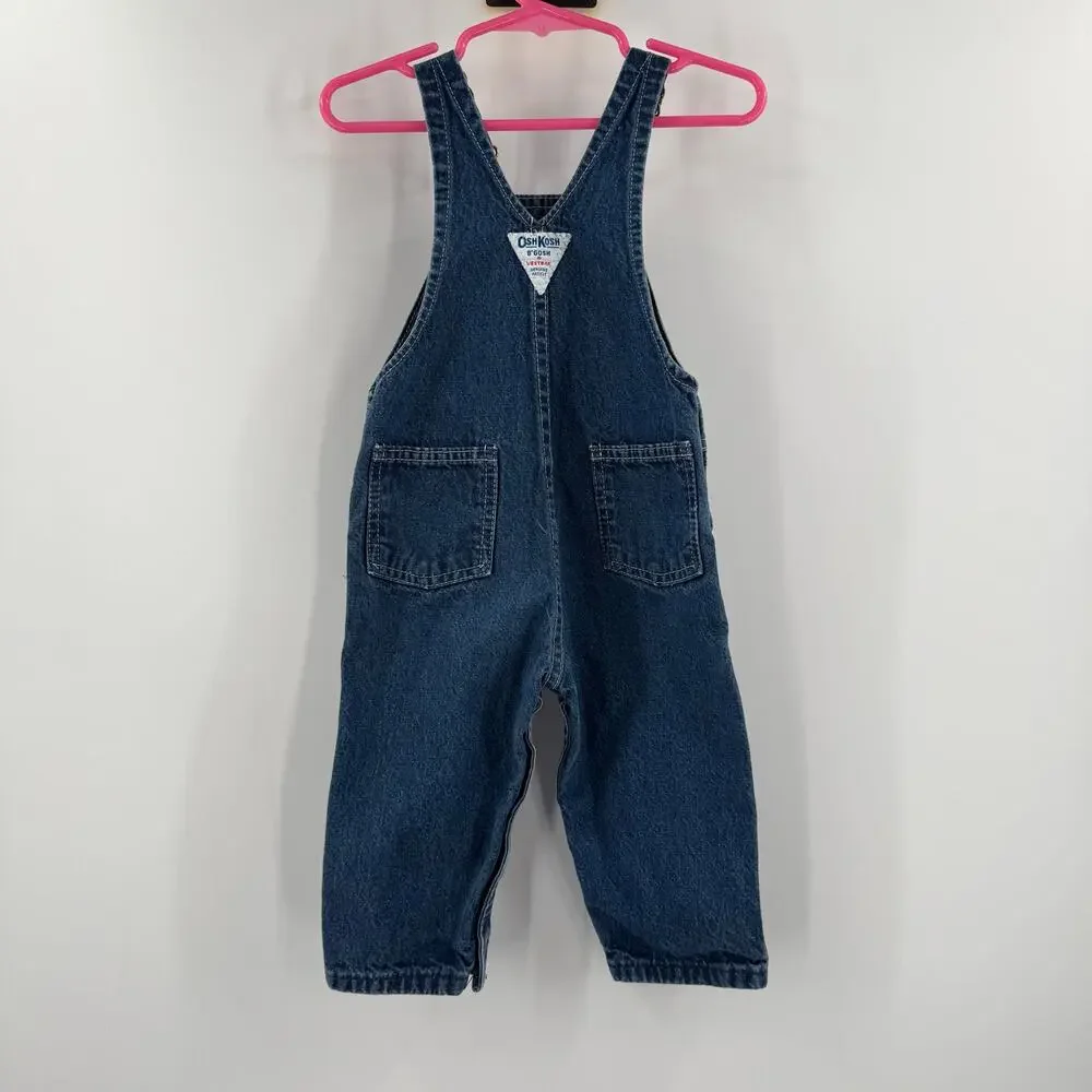 𝅺VINTAGE OSHKOSH B’GOSH Vestbak Overalls 24 Months Denim 100% Cotton Snap USA